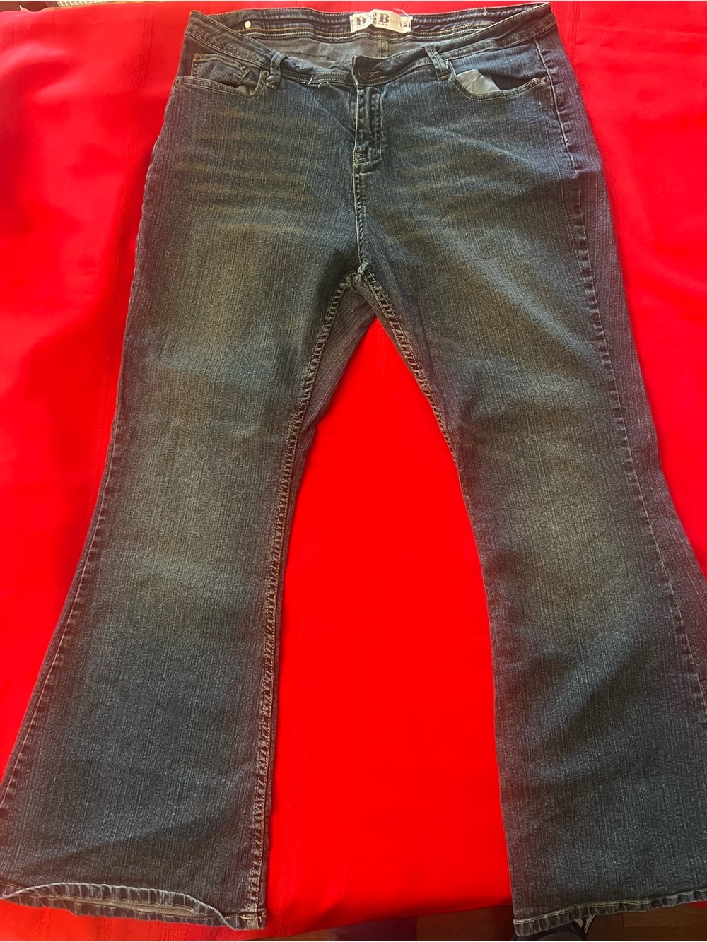Vintage Y2K DEB Jeans Wear Flare Jeans Size18 Med Rise Dark Wash Plus-size Women